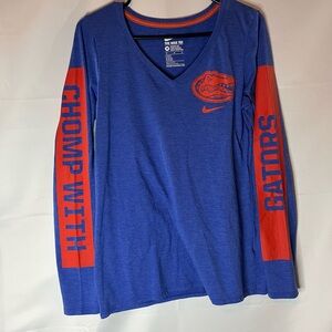Nike Blue & Orange Florida Gators V-Neck Long Sleeve